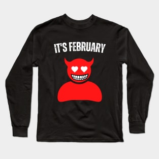 In February We Wear Red, It's February, Devils Love Long Sleeve T-Shirt